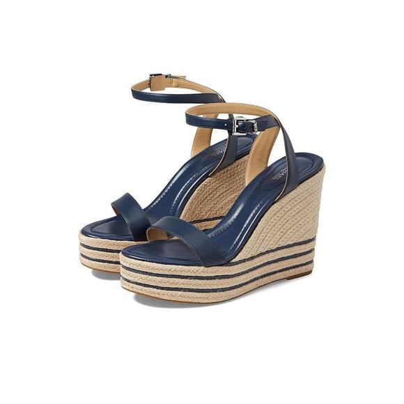 NWT MICHAEL Kors Women's Leighton Wedge Shoes,Navy-Size 10 - Picture 1 of 6